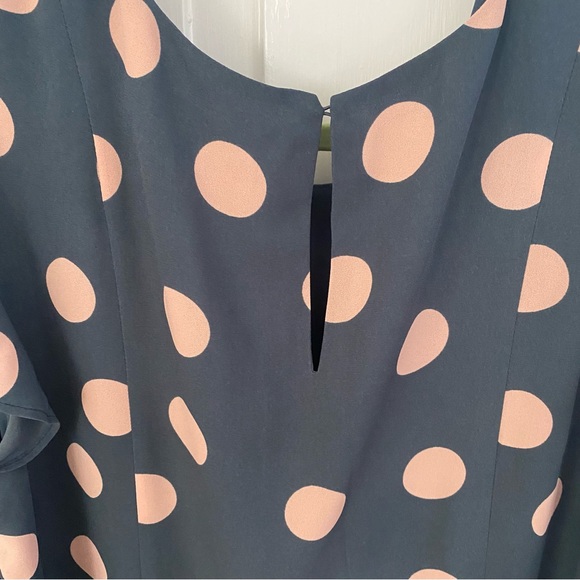 Loft Gray and Pink Polka Dot Dress - Picture 6 of 7